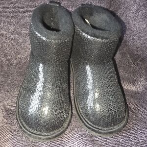 UGG Glittery Black Kids Boots